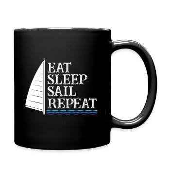 Eat Sleep Sail Repeat - Tasse einfarbig - Schwarz - Rechts