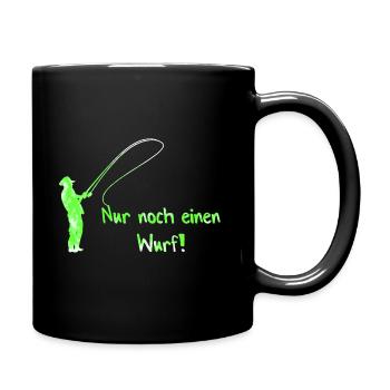 Angeln, Angler nur noch einen Wurf! - Tasse einfarbig - Schwarz - Rechts