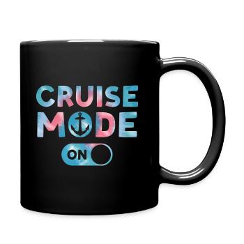 Cruise Mode On Tie Dye Print For Family Cruise - Full Colour Mug - black - Right