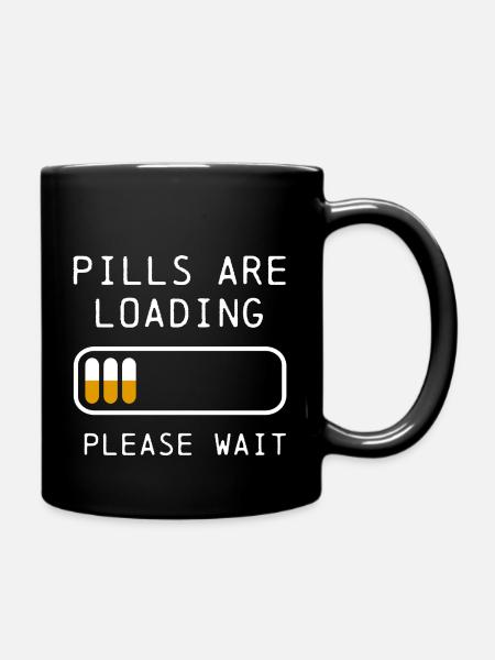 adhs pills are loading white - Tasse einfarbig - Schwarz