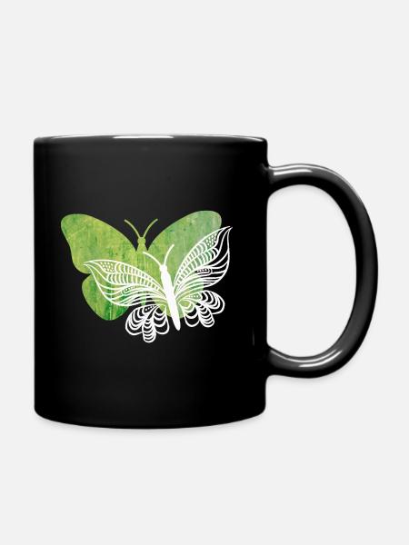 I love butterfly - Full Colour Mug - black