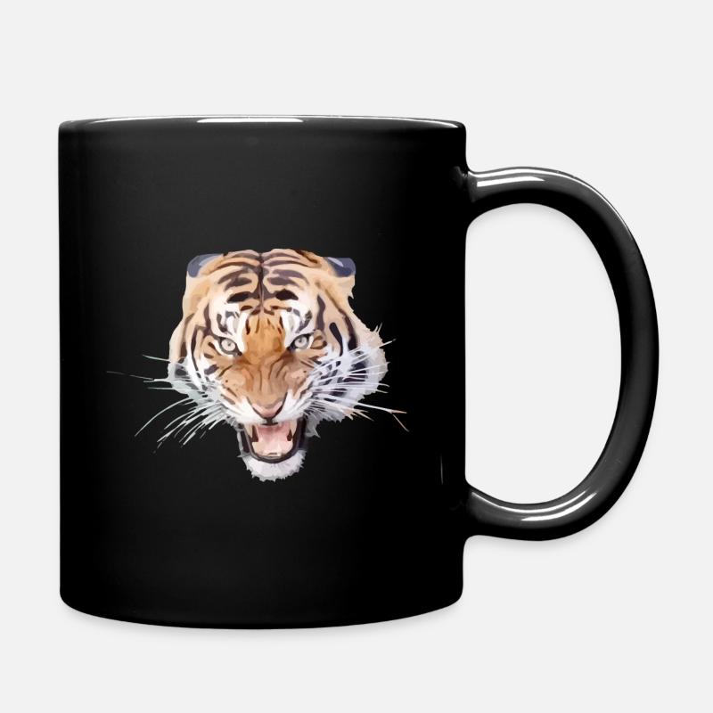 Wild Tiger - Wild Hissing - Wilderness - Full Colour Mug - black