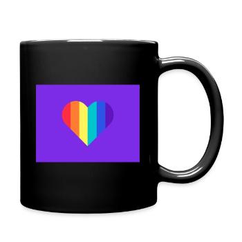 PRIDE Herz Regenbogen - Tasse einfarbig - Schwarz - Rechts