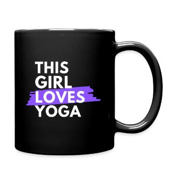 Cette fille aime le yoga. - Mug uni - noir - Droite