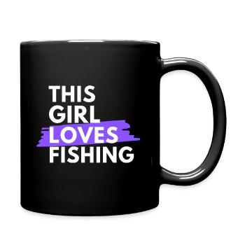 This girl loves fishing. - Full Colour Mug - black - Right