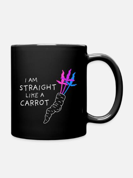 bi pride - droit comme une carotte - blanc - Mug uni - noir