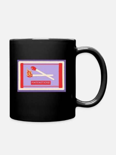 Streichhölzer - Tasse einfarbig - Schwarz
