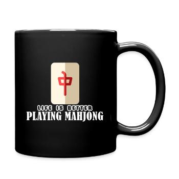 La vie est meilleure Jouer au Mahjong à la retraite - Mug uni - noir - Droite