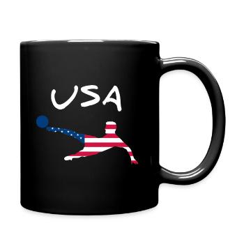 USA Fußball 2022 - Tasse einfarbig - Schwarz - Rechts