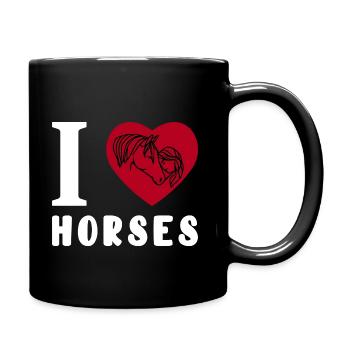 J’aime les amoureux des chevaux propriétaires de chevaux animal - Mug uni - noir - Droite