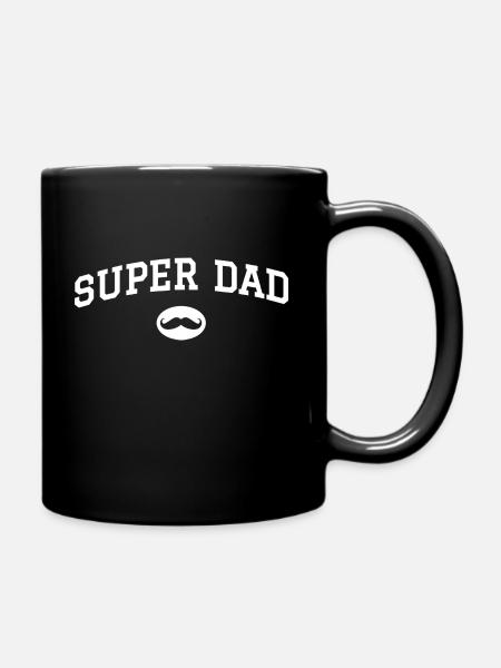 Super Papa Schnurrbart - Tasse einfarbig - Schwarz