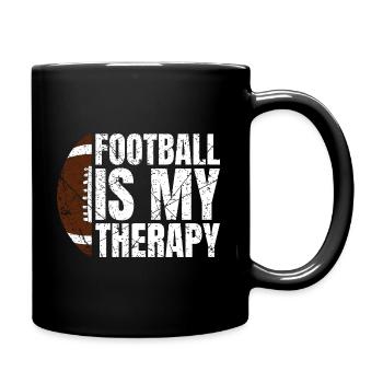 Le football est ma thérapie Le football américain - Mug uni - noir - Droite