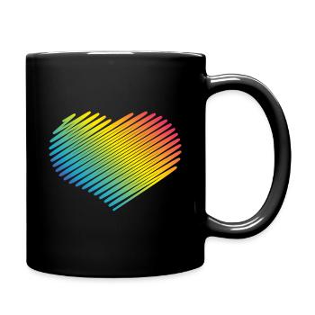 Rainbow Heart (Amour / Croquis) - Mug uni - noir - Droite