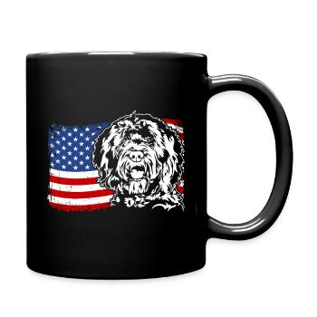 BARBET America Flag Dogs Dog Wilsigns - Full Colour Mug - black - Right