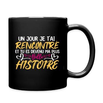 Amour Cadeau Copine et Copain en couple Valentin ! - Mug uni - noir - Droite