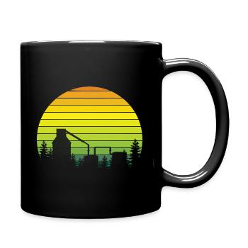 Distillery Forest Sunset Natur Geschenkidee - Tasse einfarbig - Schwarz - Rechts