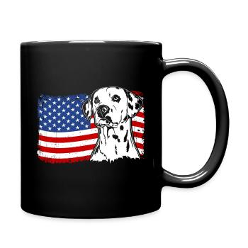 Dalmatiens Amérique Flag Dogs Wilsigns - Mug uni - noir - Droite