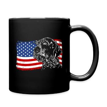 German Wirehair America Flag Dogs Wilsigns - Mug uni - noir - Droite