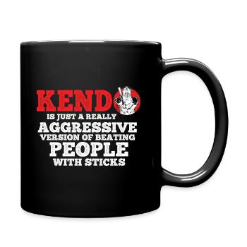 Japanischer Schwertkampf Kendo - Tasse einfarbig - Schwarz - Rechts