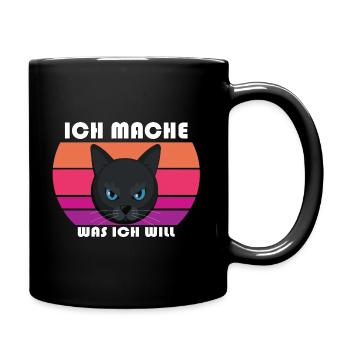 Katze ich mache was ich will - Tasse einfarbig - Schwarz - Rechts