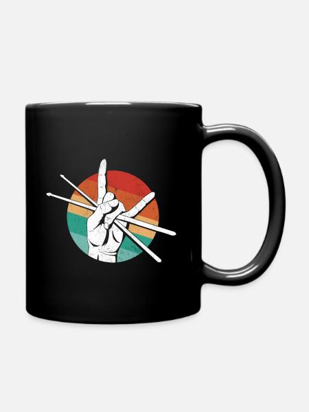 Schlagzeug Spieler Drummer - Tasse einfarbig - Schwarz