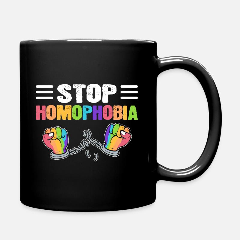Halte à l’homophobie LGBTQ - Mug uni - noir
