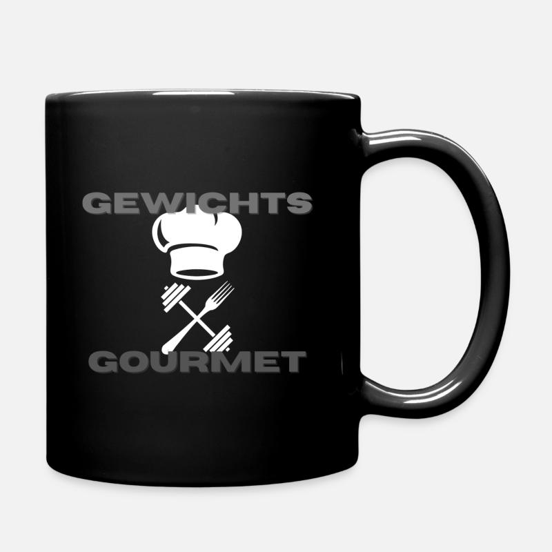 Gewichts Gourmet - Tasse einfarbig - Schwarz