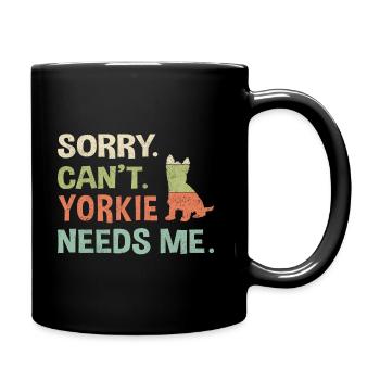 Pardon. Ne. Yorkie a besoin de moi. - Mug uni - noir - Droite
