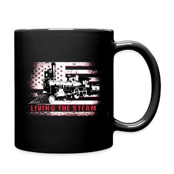 Train conductor American Locomotive USA Flag - Full Colour Mug - black - Right