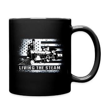 Train conductor American Locomotive USA Flag - Full Colour Mug - black - Right