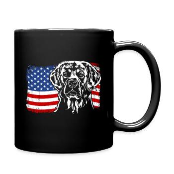 Golden Retriever America Flag Dogs Wilsigns - Full Colour Mug - black - Right