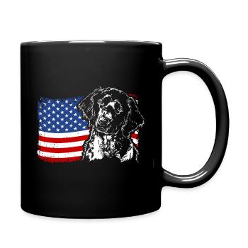 Großer Münsterländer Amerika Fahne Hunde Wilsigns - Tasse einfarbig - Schwarz - Rechts
