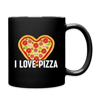 pizza heart cheese pizza pizza slice - Full Colour Mug - black - Right