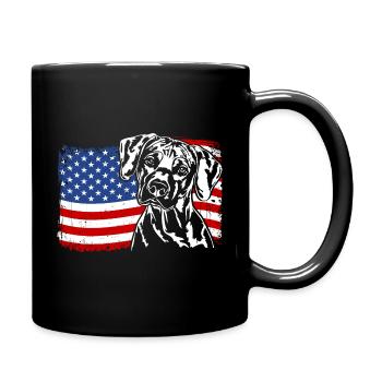 Rhodesian Ridgeback America Flag Dogs Wilsigns - Mug uni - noir - Droite