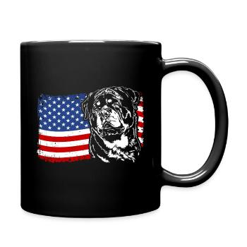 Rottweiler America Flag Dog Dogs Wilsigns - Full Colour Mug - black - Right