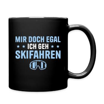 Skifahren Wintersport Skifahrer Geschenkidee - Tasse einfarbig - Schwarz - Rechts