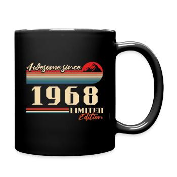 Jahrgang 1968 geboren Berge Geburtstag Geschenk - Tasse einfarbig - Schwarz - Rechts