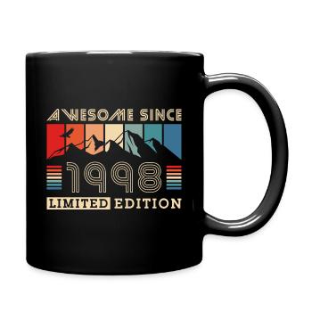 Retro Berge Geboren in 1998 Jahrgang Geburtstag - Tasse einfarbig - Schwarz - Rechts