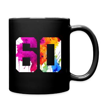 NUMMER 60 JAHRE ALT 60. GEBURTSTAG - Tasse einfarbig - Schwarz - Rechts