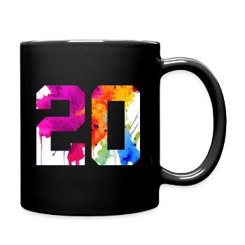 NUMMER 20 JAHRE ALT 20. GEBURTSTAG - Tasse einfarbig - Schwarz - Rechts