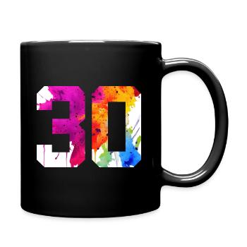 NUMMER 30 JAHRE ALT 30. GEBURTSTAG - Tasse einfarbig - Schwarz - Rechts