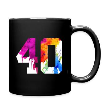 NUMBER 40 YEARS OLD 40TH BIRTHDAY - Full Colour Mug - black - Right