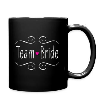 Team Bride Bride Pink Heart Wedding Wedding Party - Full Colour Mug - black - Right