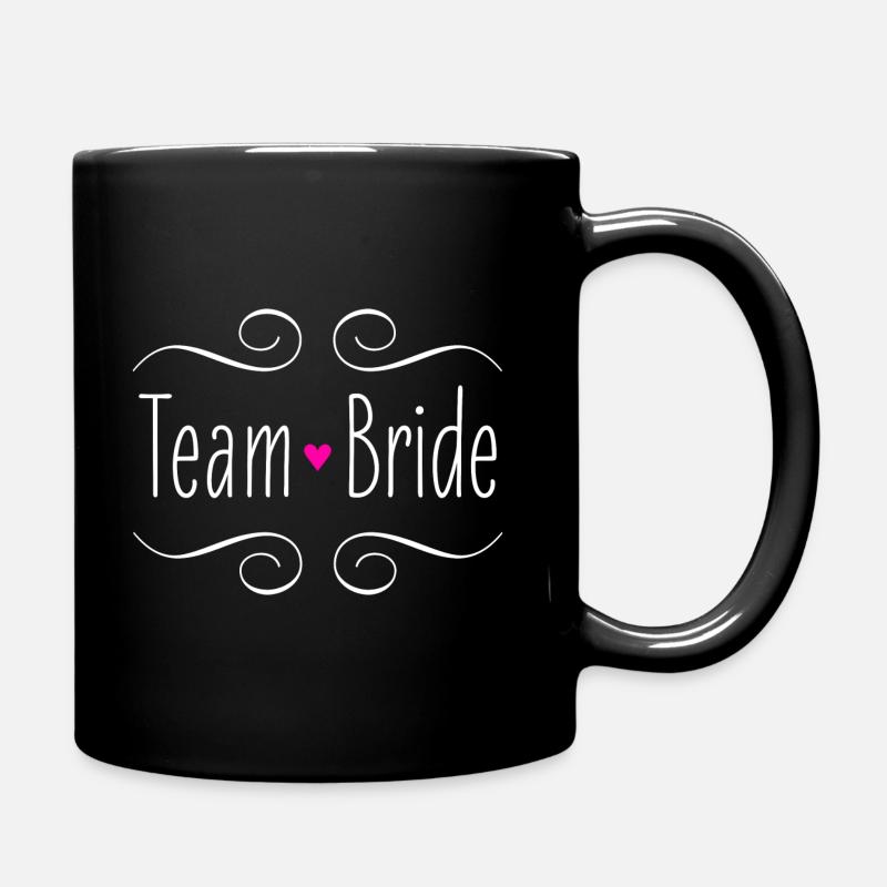 Team Bride Bride Pink Heart Wedding Wedding Party - Tazza monocolore - nero