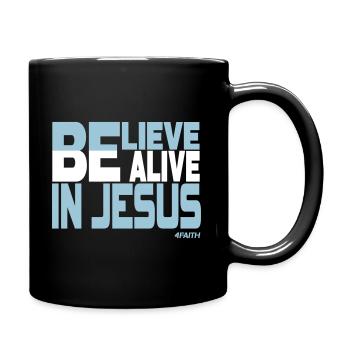Vivre par la foi en Jésus - Mug uni - noir - Droite