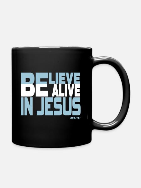 Vivre par la foi en Jésus - Mug uni - noir
