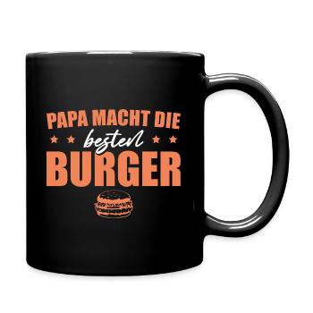 Papa macht die besten Burger Vatertag Geschenk - Tasse einfarbig - Schwarz - Rechts