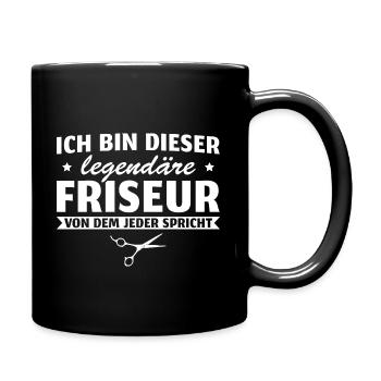 Haarstylist Legendärer Friseur Geschenk - Tasse einfarbig - Schwarz - Rechts
