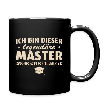 Masterprüfung bestanden Studium Abschluss Master - Tasse einfarbig - Schwarz - Rechts