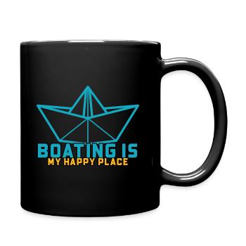 Bootfahren ist mein glücklicher Ort - Tasse einfarbig - Schwarz - Rechts